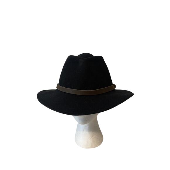 Bailey Light Felt Black Leather Banded Logo Safari Fedora Hat Mens 22 in Cir. - Picture 1 of 9